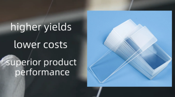 초백색 현미경 슬라이드 유리 베이스 재료 일관된 두께 공차 연필 경도 9H